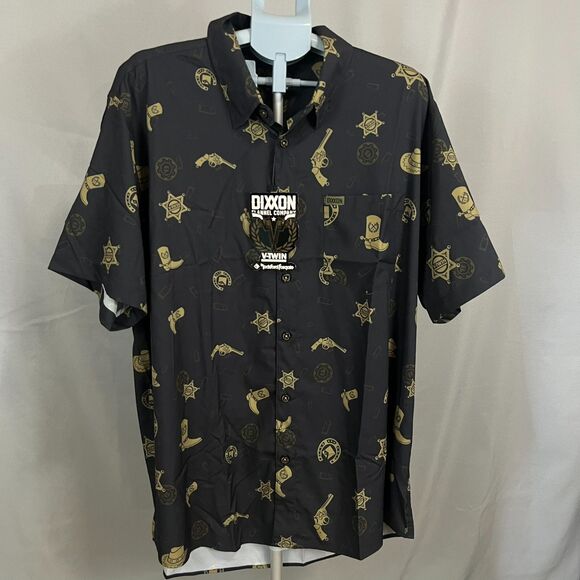 Dixxon Other - Dixxon Flannel Co. Western Shirt Mens 2X Black Cowboy Outlaw Print Short Sleeve